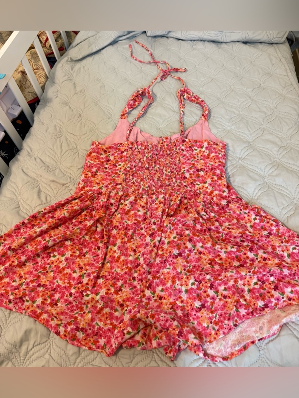 Wild Fable Pink Floral Romper Women Large Corset Style Mini Dress Look - Picture 5 of 6